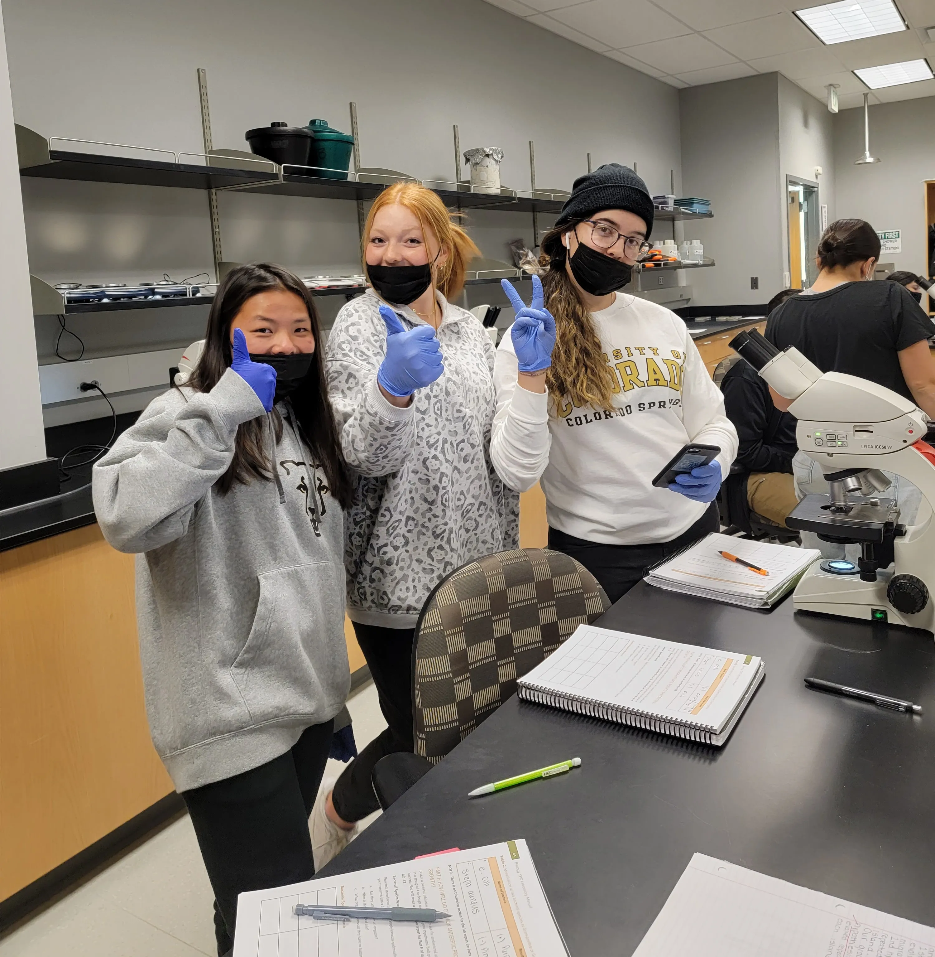 students in biology lab